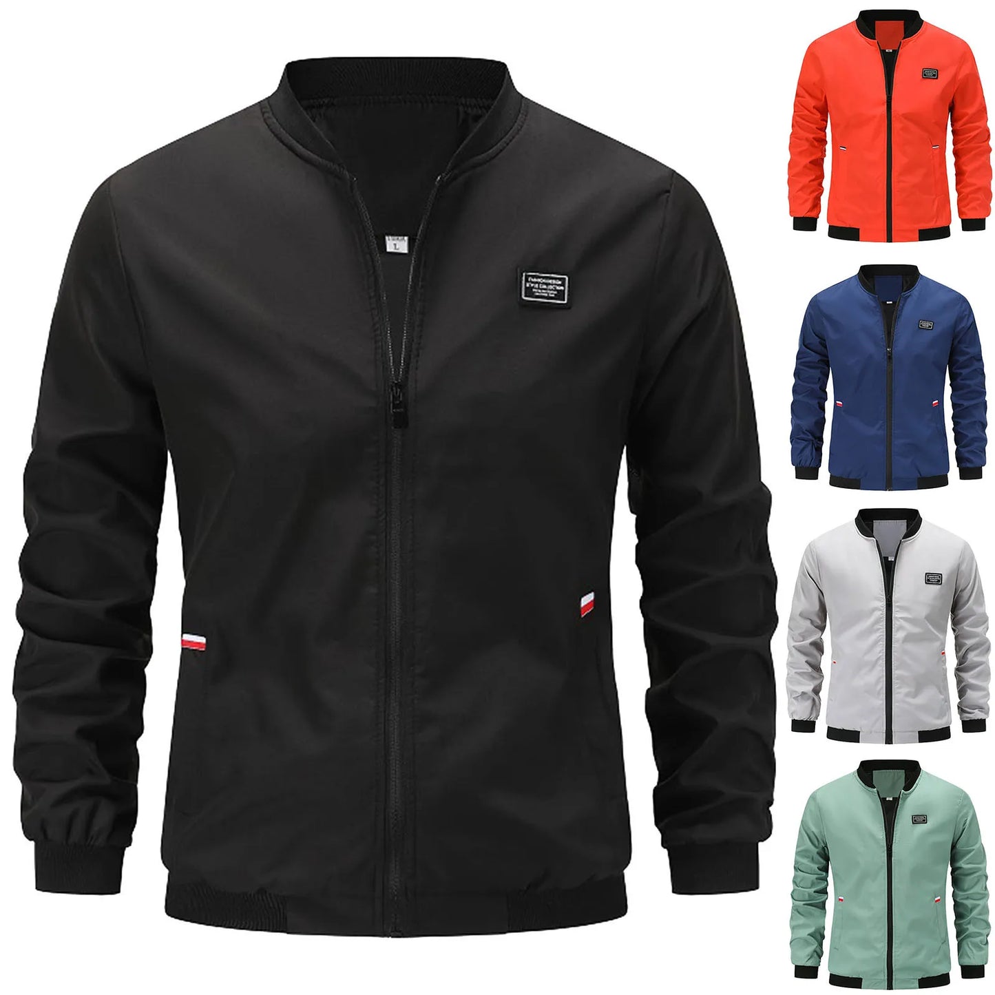 2024 Spring And Autumn New Men's Casual Jacket Coat Solid Color Baseball