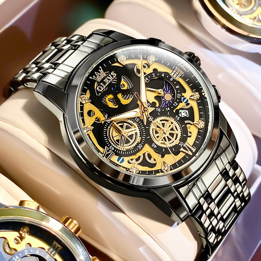 OLEVS Men's Watches Top Brand Luxury Original Waterproof Quartz Watch for Man