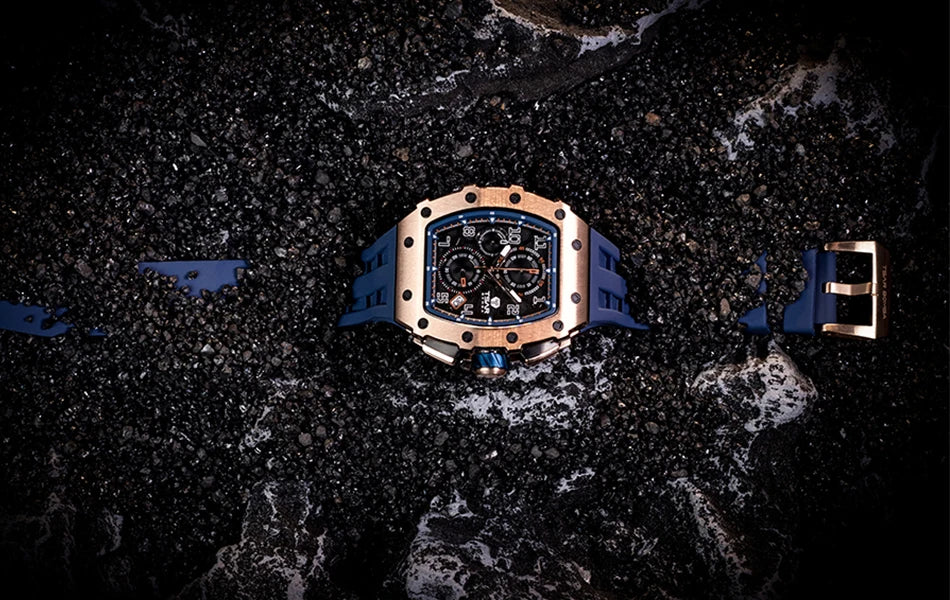 TSAR BOMBA Luxury Watch Men Top Brand Luminous Hand Imported Silicone Strap