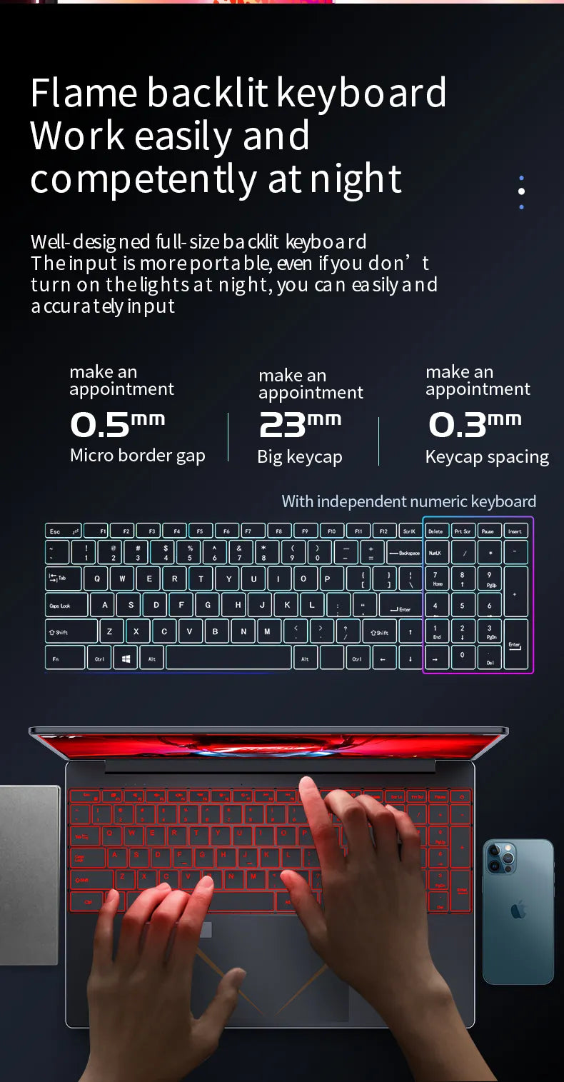 PA156 Laptop Computer 15.6" Intel N5095 Win10 16G 128G/256G/512G