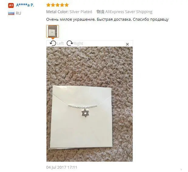 Jewelry Star of David Pendant Necklace for Women Chain Stainless Steel