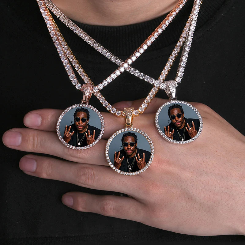 TOPGRILLZ Gold Custom Made Photo With wings Medallions Necklace