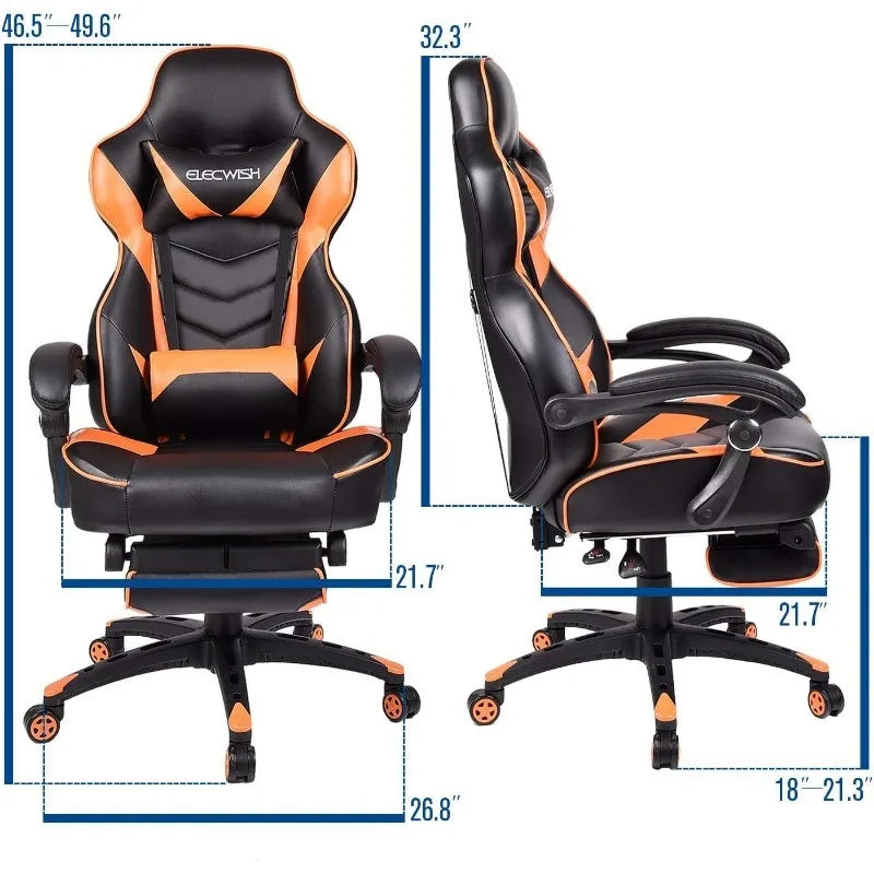 ARTET Gaming Chair with Massage High Back Computer Chair with Footrest Headrest