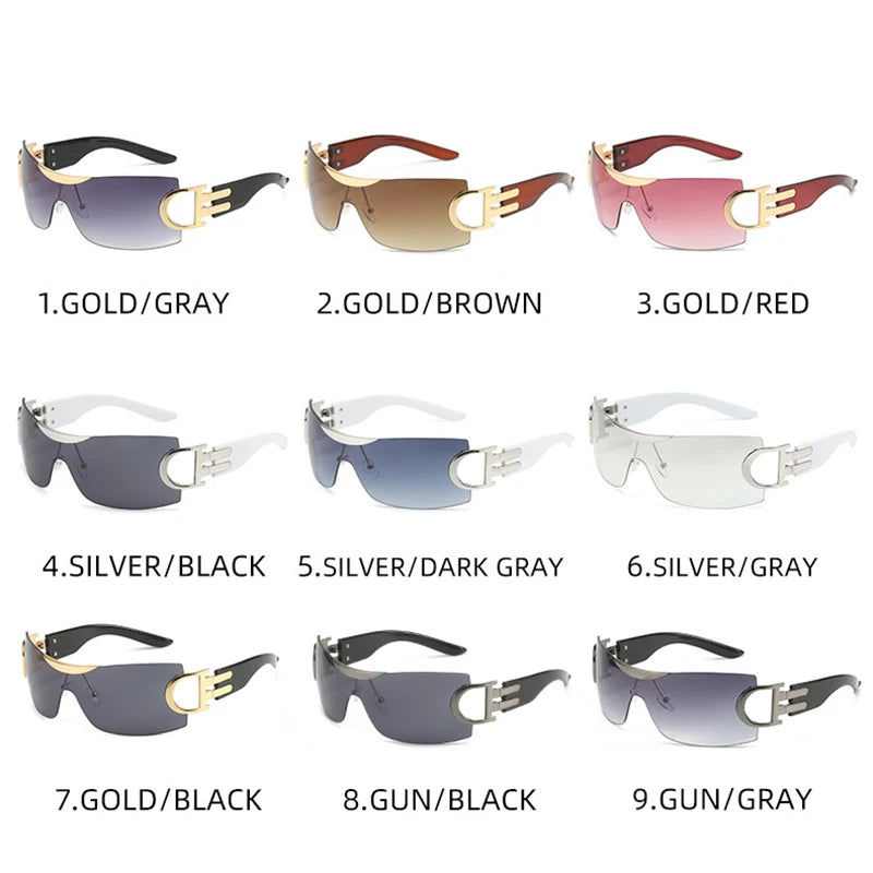 Cycling Sun Glasses Punk One Piece Goggle Women  Brand Designer Sun Glasses
