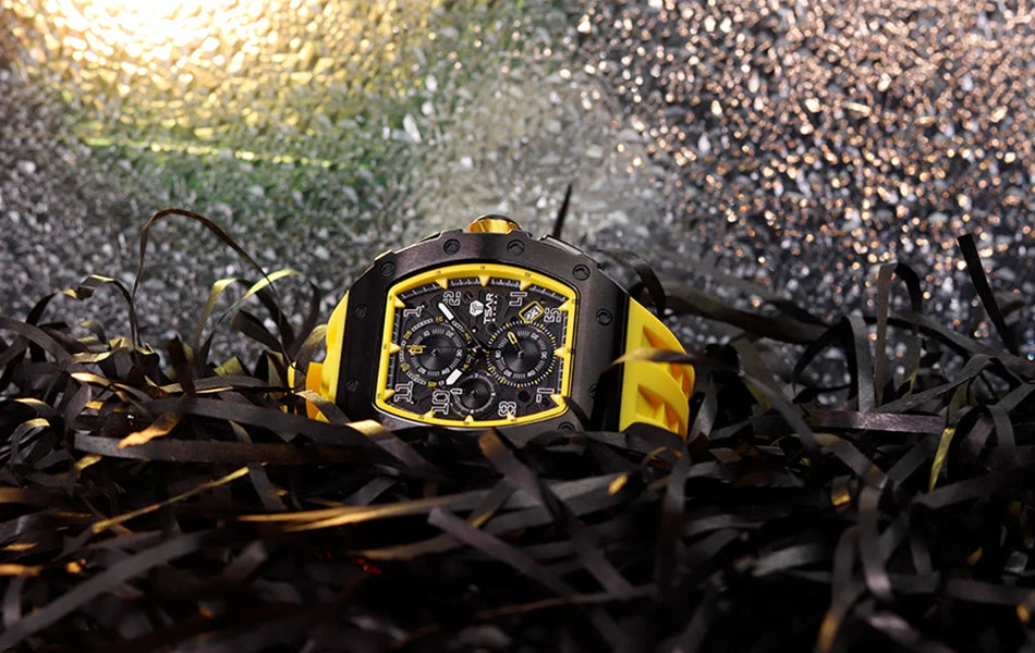 TSAR BOMBA Luxury Watch Men Top Brand Luminous Hand Imported Silicone Strap