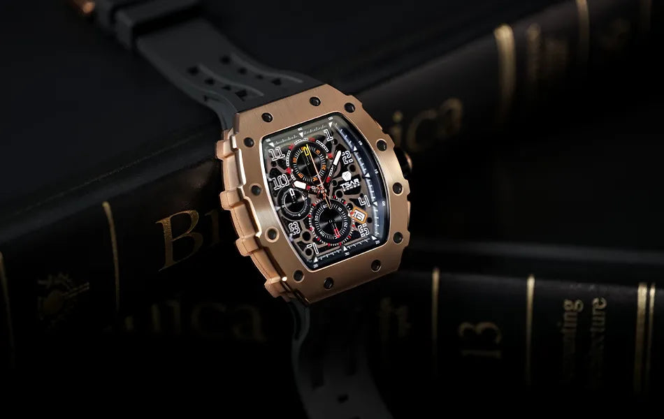 TSAR BOMBA Luxury Watch Men Top Brand Luminous Hand Imported Silicone Strap