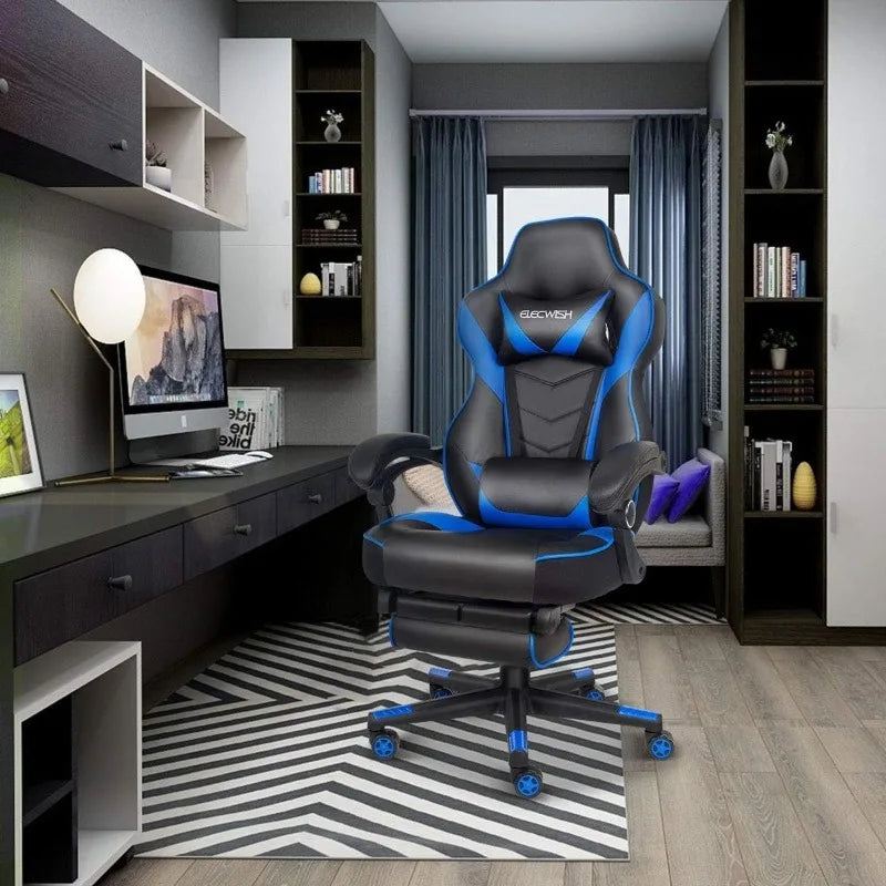 ARTET Gaming Chair with Massage High Back Computer Chair with Footrest Headrest