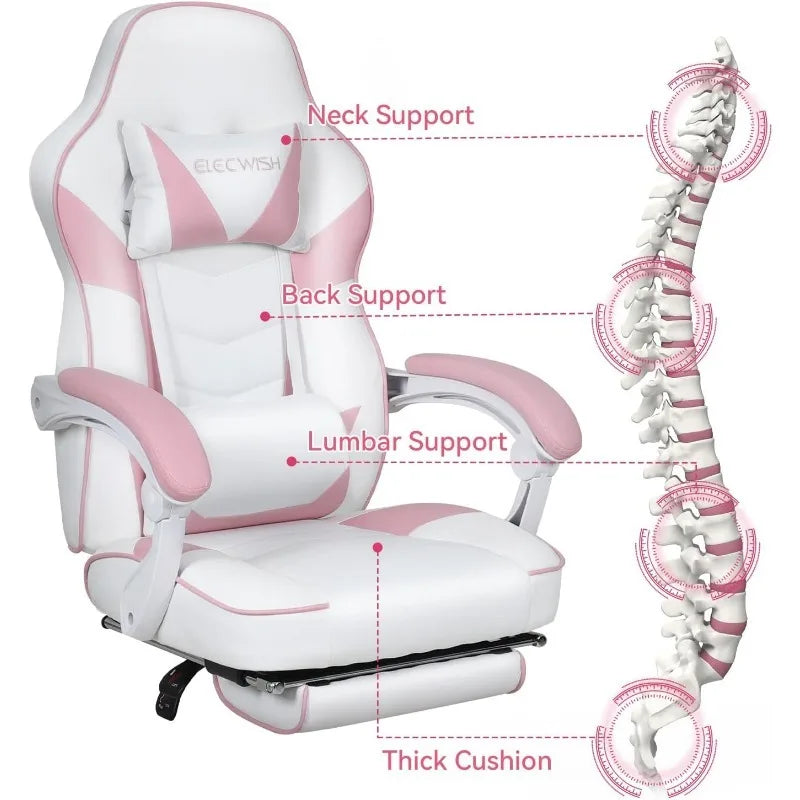 ARTET Gaming Chair with Massage High Back Computer Chair with Footrest Headrest