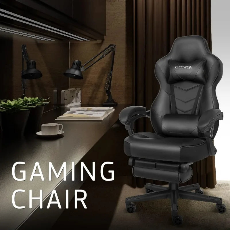 ARTET Gaming Chair with Massage High Back Computer Chair with Footrest Headrest