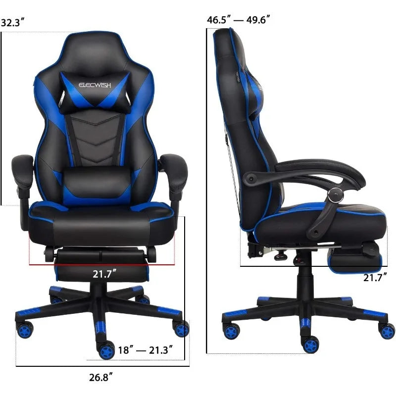ARTET Gaming Chair with Massage High Back Computer Chair with Footrest Headrest