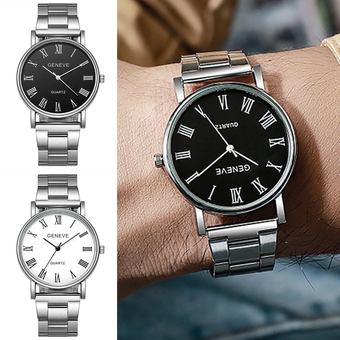 Men's Quartz Watch High Quality Stainless Steel Belt Watches Luxury