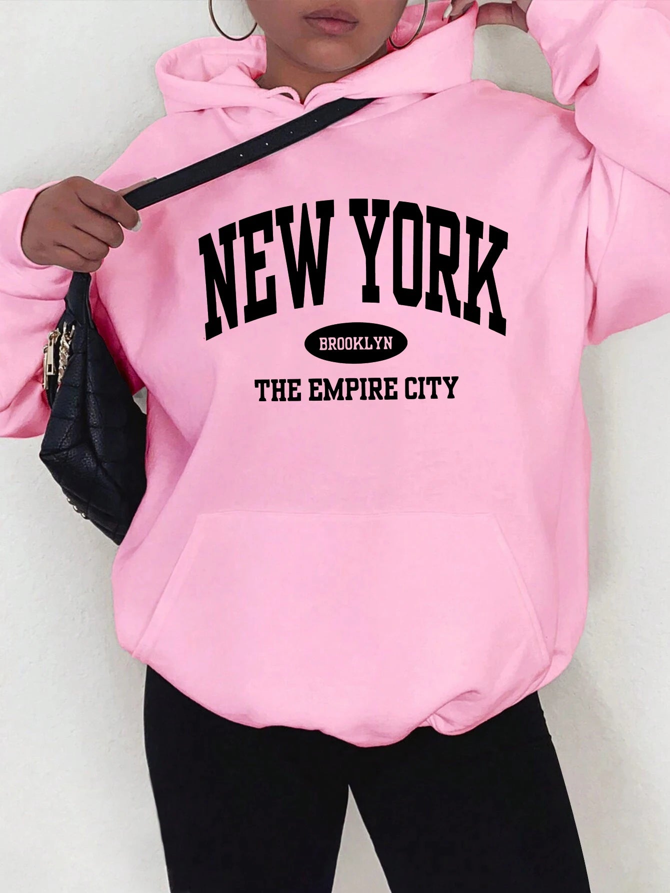 New York City Brooklyn Creative Letter Printed Female Hoodies Multicolor