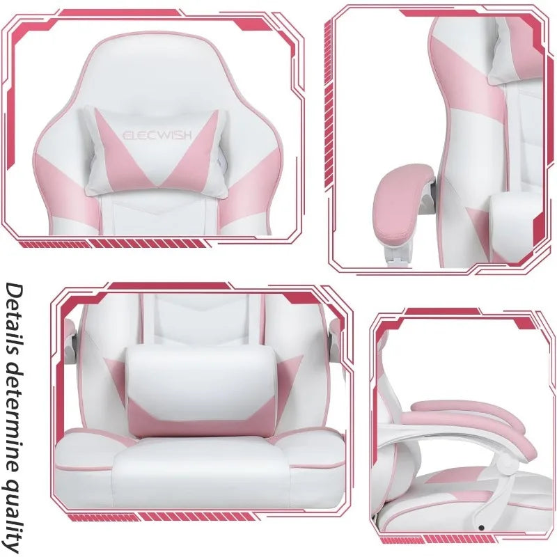 ARTET Gaming Chair with Massage High Back Computer Chair with Footrest Headrest