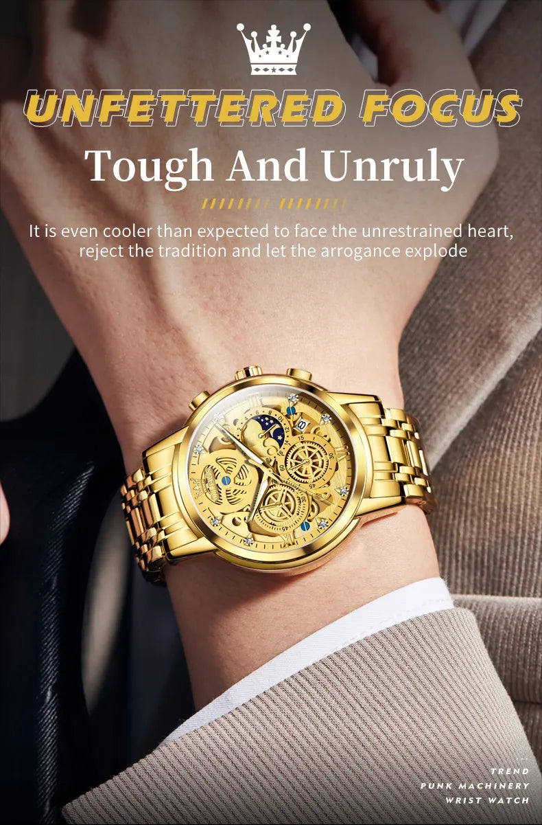 OLEVS Men's Watches Top Brand Luxury Original Waterproof Quartz Watch for Man