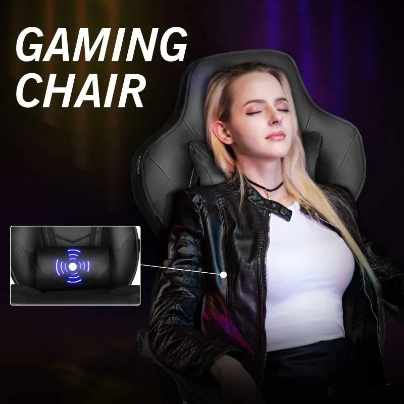 ARTET Gaming Chair with Massage High Back Computer Chair with Footrest Headrest
