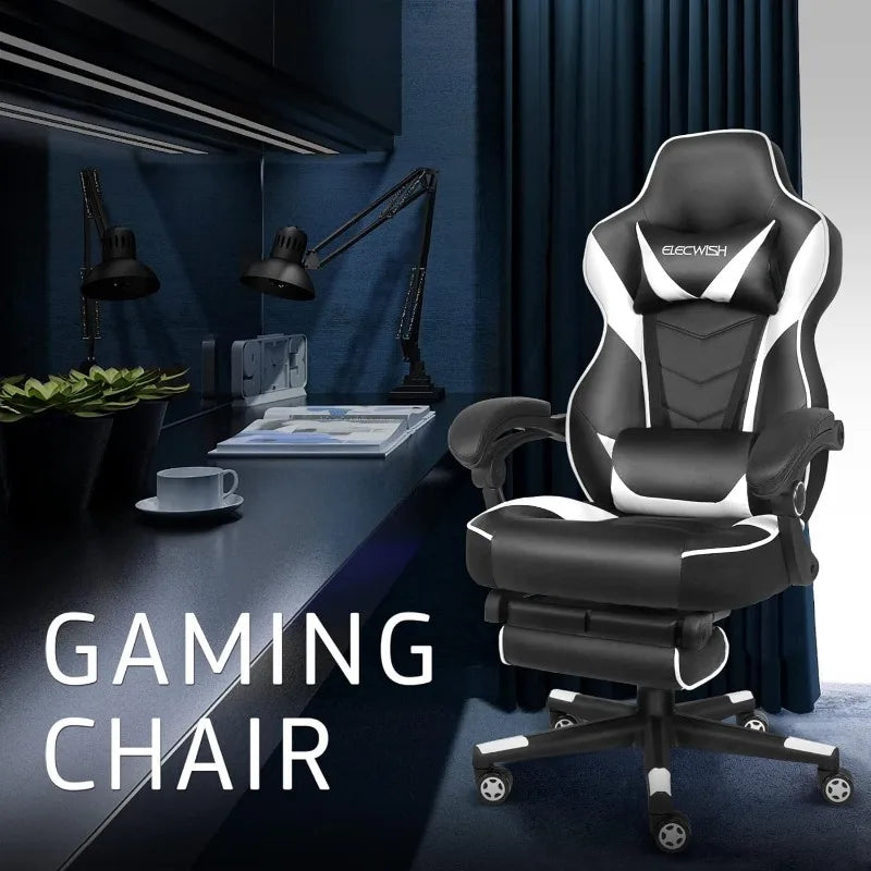 ARTET Gaming Chair with Massage High Back Computer Chair with Footrest Headrest