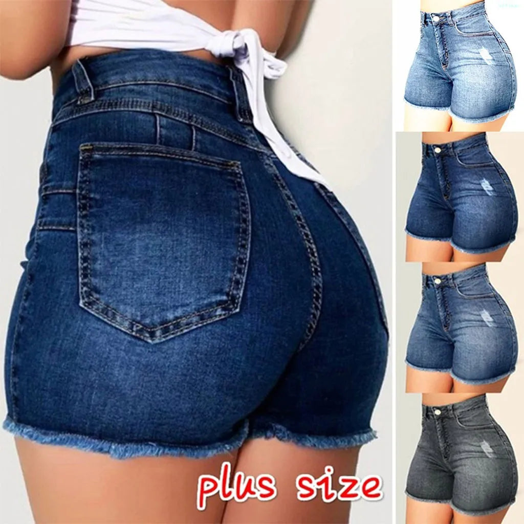New In Summer Womens Jeans Shorts Jeans Short Length High