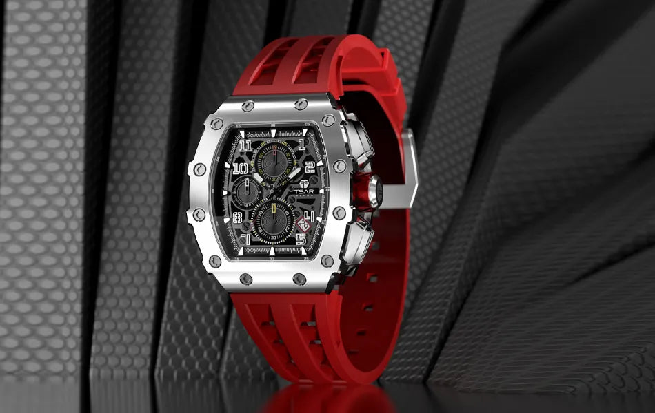 TSAR BOMBA Luxury Watch Men Top Brand Luminous Hand Imported Silicone Strap