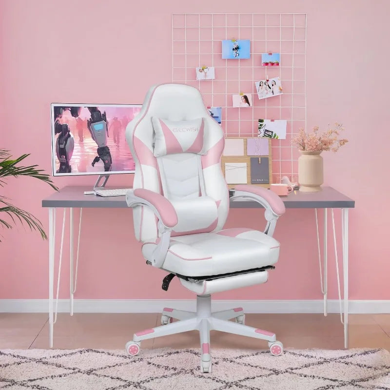 ARTET Gaming Chair with Massage High Back Computer Chair with Footrest Headrest