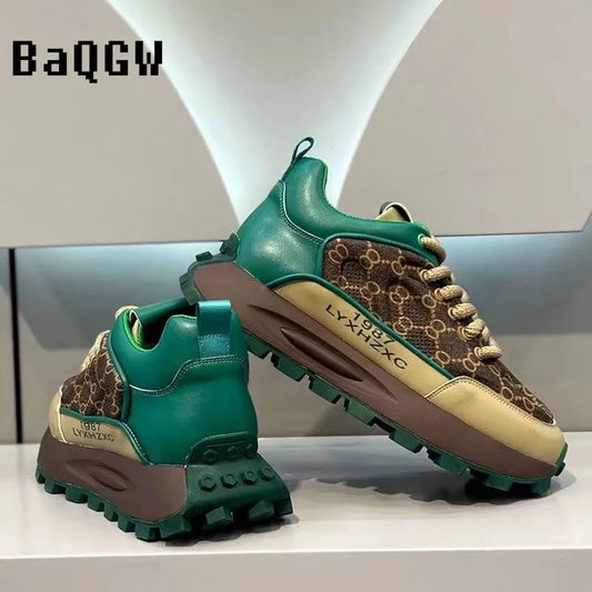 Designer Men Shoes Spring Autumn Comfortable Men's Thick Platform Sneakers Fashion Casual T