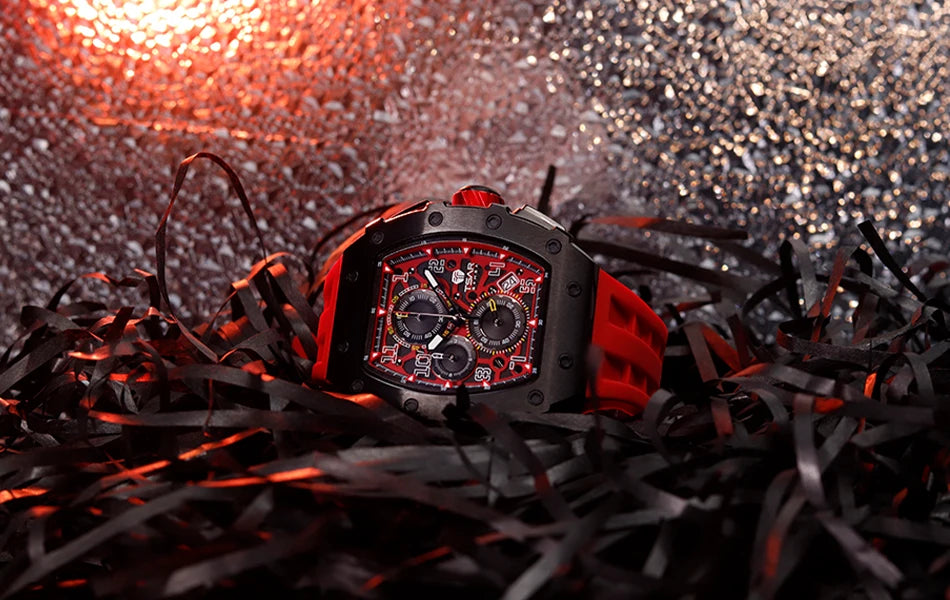 TSAR BOMBA Luxury Watch Men Top Brand Luminous Hand Imported Silicone Strap