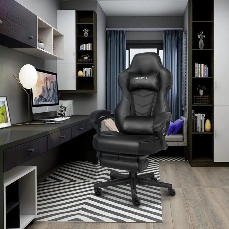 ARTET Gaming Chair with Massage High Back Computer Chair with Footrest Headrest