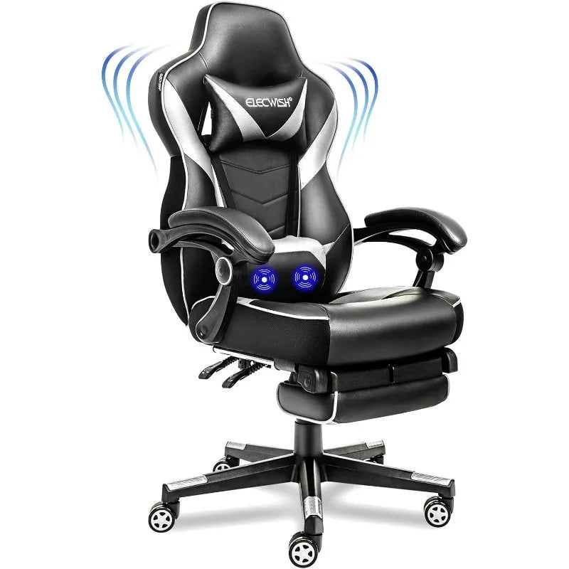 ARTET Gaming Chair with Massage High Back Computer Chair with Footrest Headrest