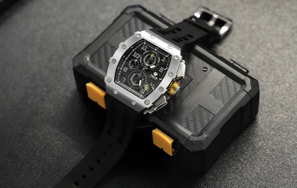 TSAR BOMBA Luxury Watch Men Top Brand Luminous Hand Imported Silicone Strap