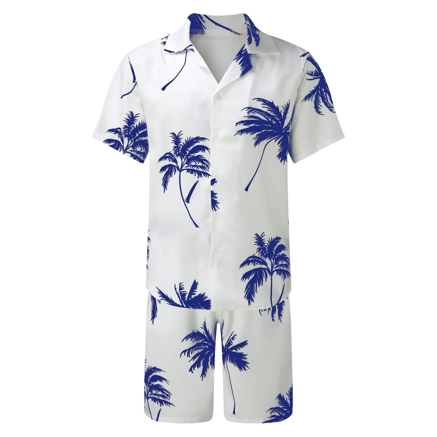Sets Men Hawaii Shorts Shirt Clothing Set Casual Palm Tree Floral