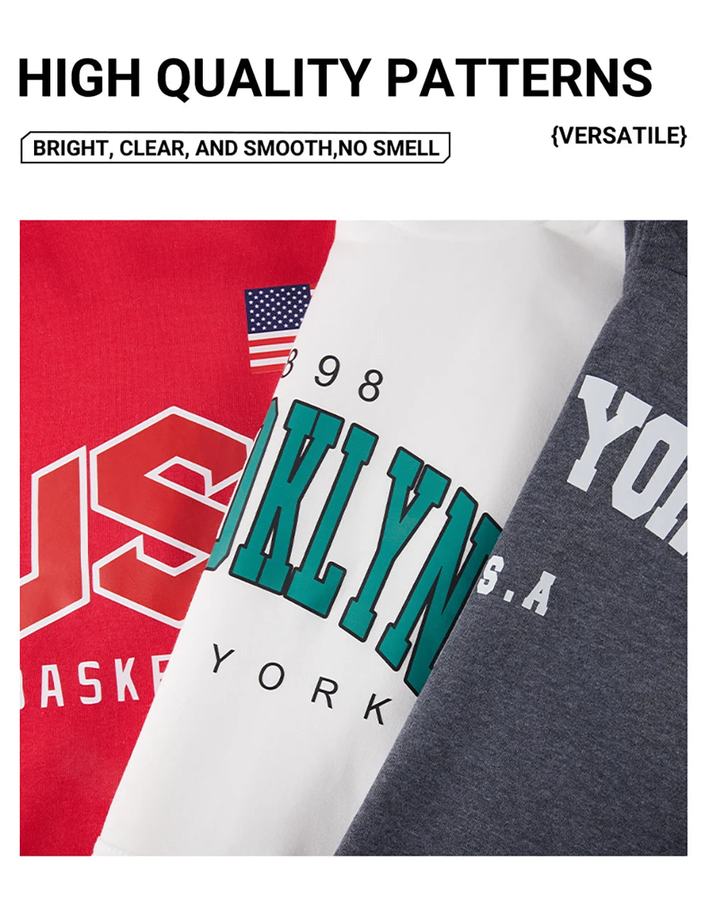 New York City Brooklyn Creative Letter Printed Female Hoodies Multicolor