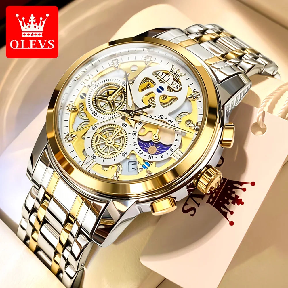 OLEVS Men's Watches Top Brand Luxury Original Waterproof Quartz Watch for Man
