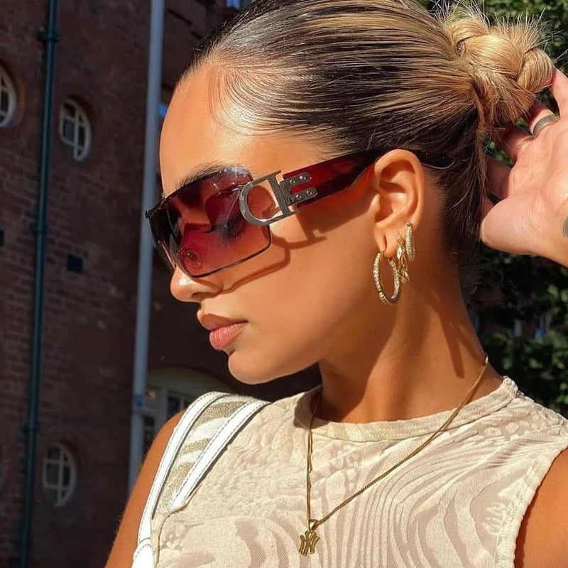 Cycling Sun Glasses Punk One Piece Goggle Women  Brand Designer Sun Glasses