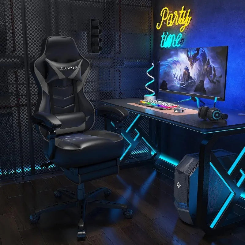 ARTET Gaming Chair with Massage High Back Computer Chair with Footrest Headrest