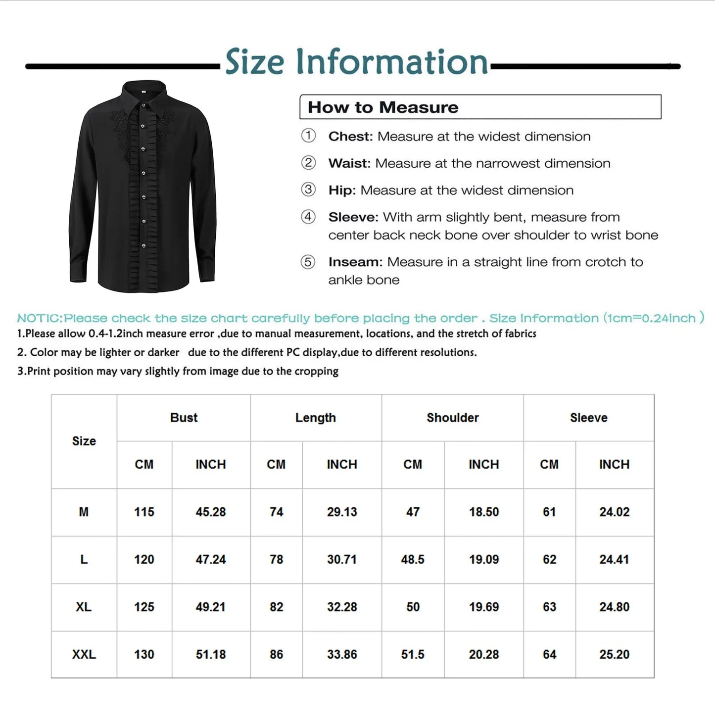 2023 New Men's Shirts Medieval Renaissance Costume Steampunk Shirt Men