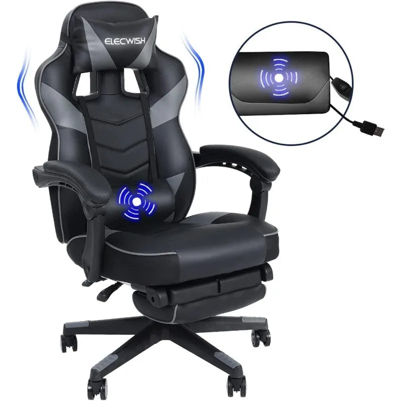ARTET Gaming Chair with Massage High Back Computer Chair with Footrest Headrest
