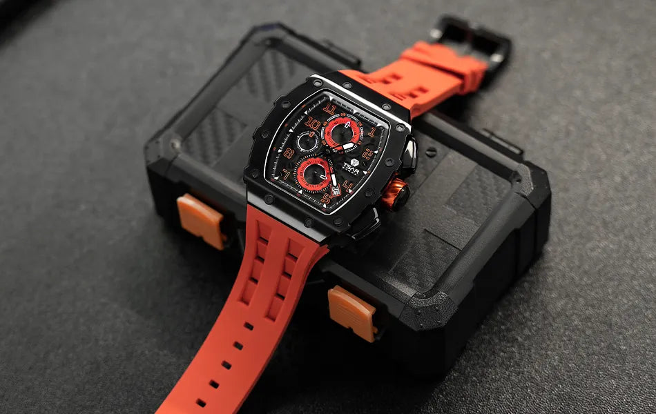 TSAR BOMBA Luxury Watch Men Top Brand Luminous Hand Imported Silicone Strap