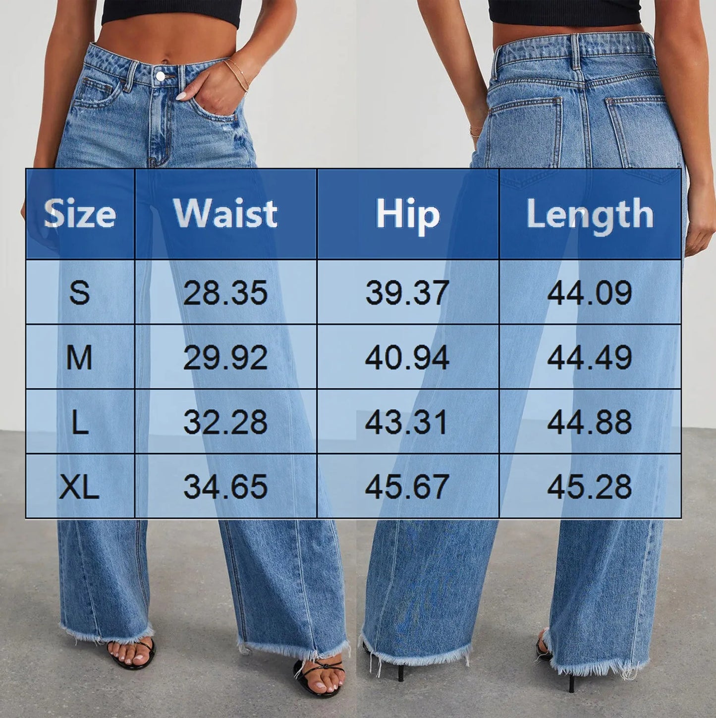 New Denim Pants Women's Mid Waist Loose Jeans Fashion Raw Edge Denim Straight