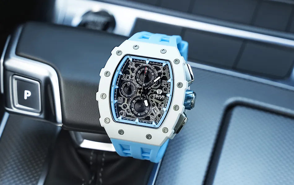 TSAR BOMBA Luxury Watch Men Top Brand Luminous Hand Imported Silicone Strap