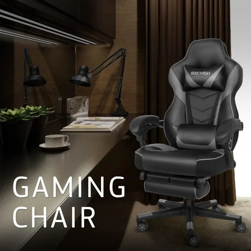 ARTET Gaming Chair with Massage High Back Computer Chair with Footrest Headrest