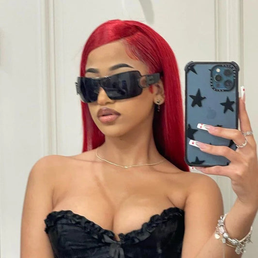 Cycling Sun Glasses Punk One Piece Goggle Women  Brand Designer Sun Glasses