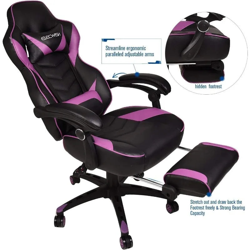 ARTET Gaming Chair with Massage High Back Computer Chair with Footrest Headrest