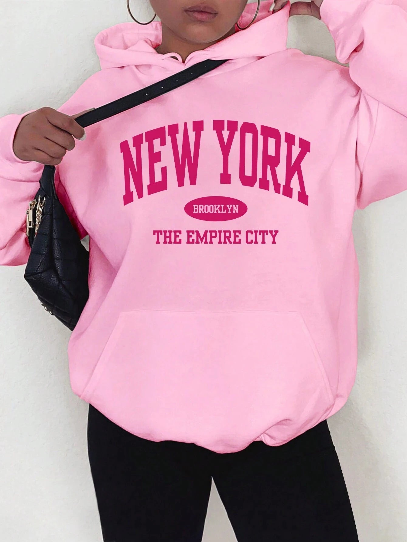 New York City Brooklyn Creative Letter Printed Female Hoodies Multicolor