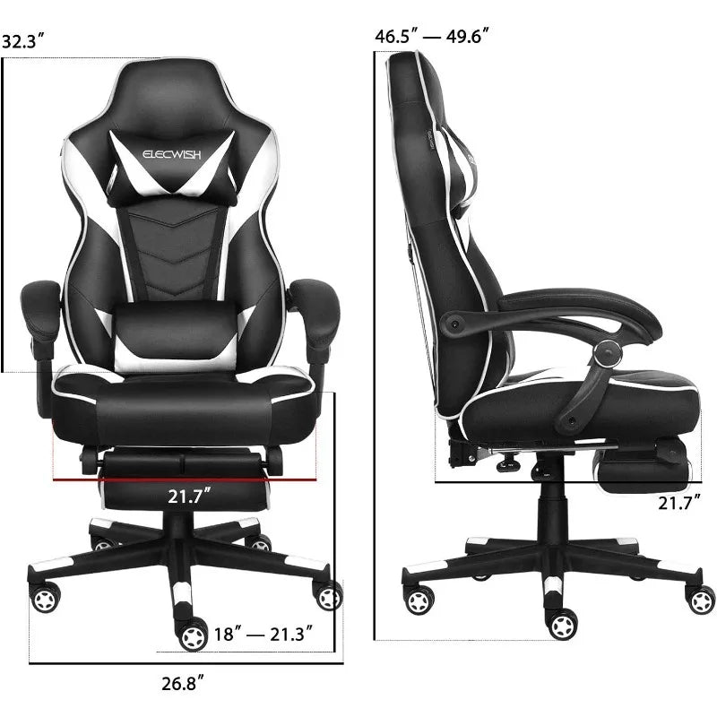 ARTET Gaming Chair with Massage High Back Computer Chair with Footrest Headrest