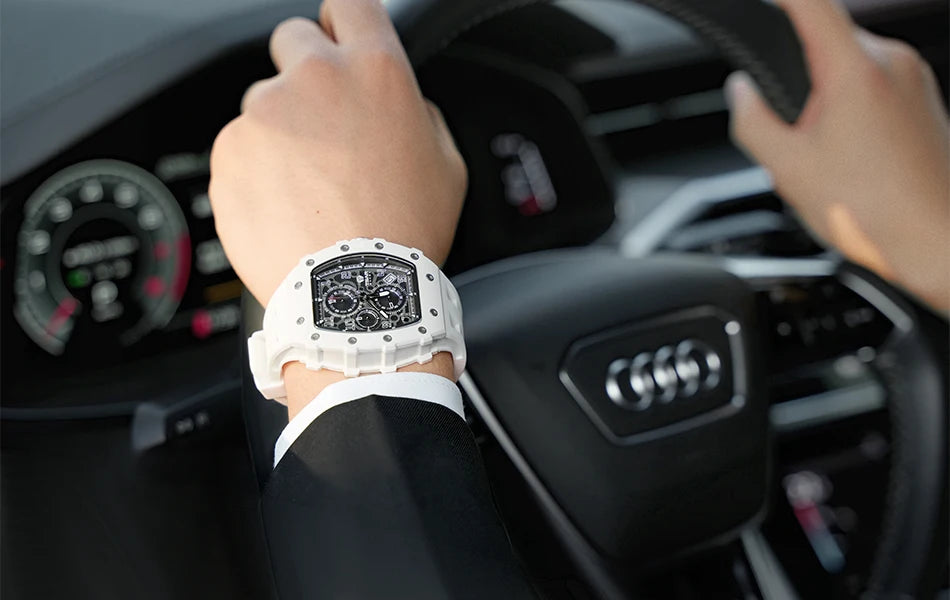 TSAR BOMBA Luxury Watch Men Top Brand Luminous Hand Imported Silicone Strap