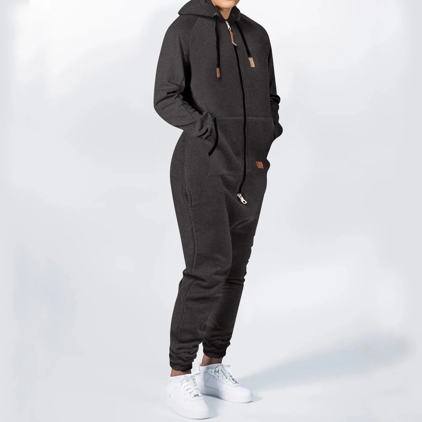 Men One-piece Garment Pajama Playsuit Zipper Hoodie