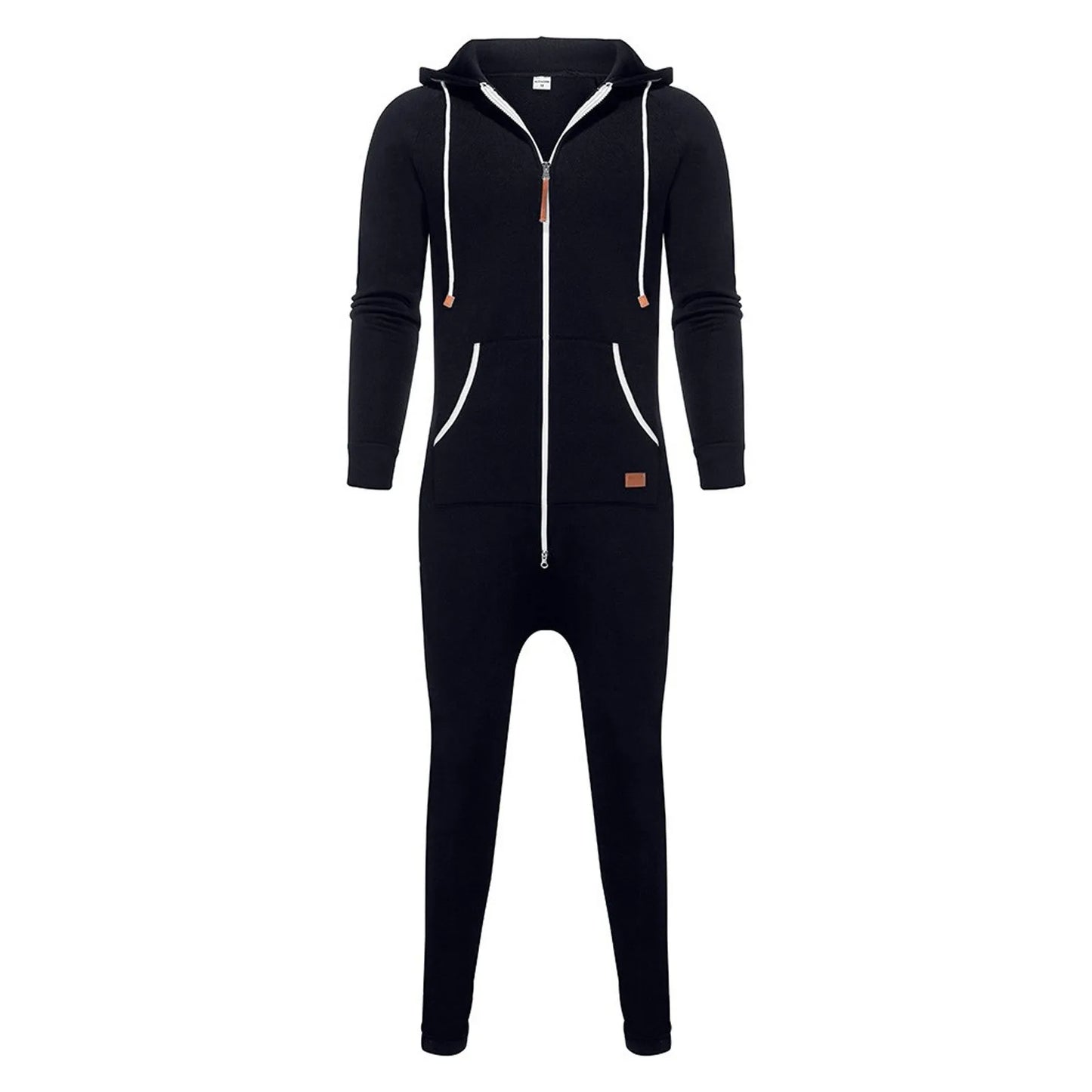 Men One-piece Garment Pajama Playsuit Zipper Hoodie