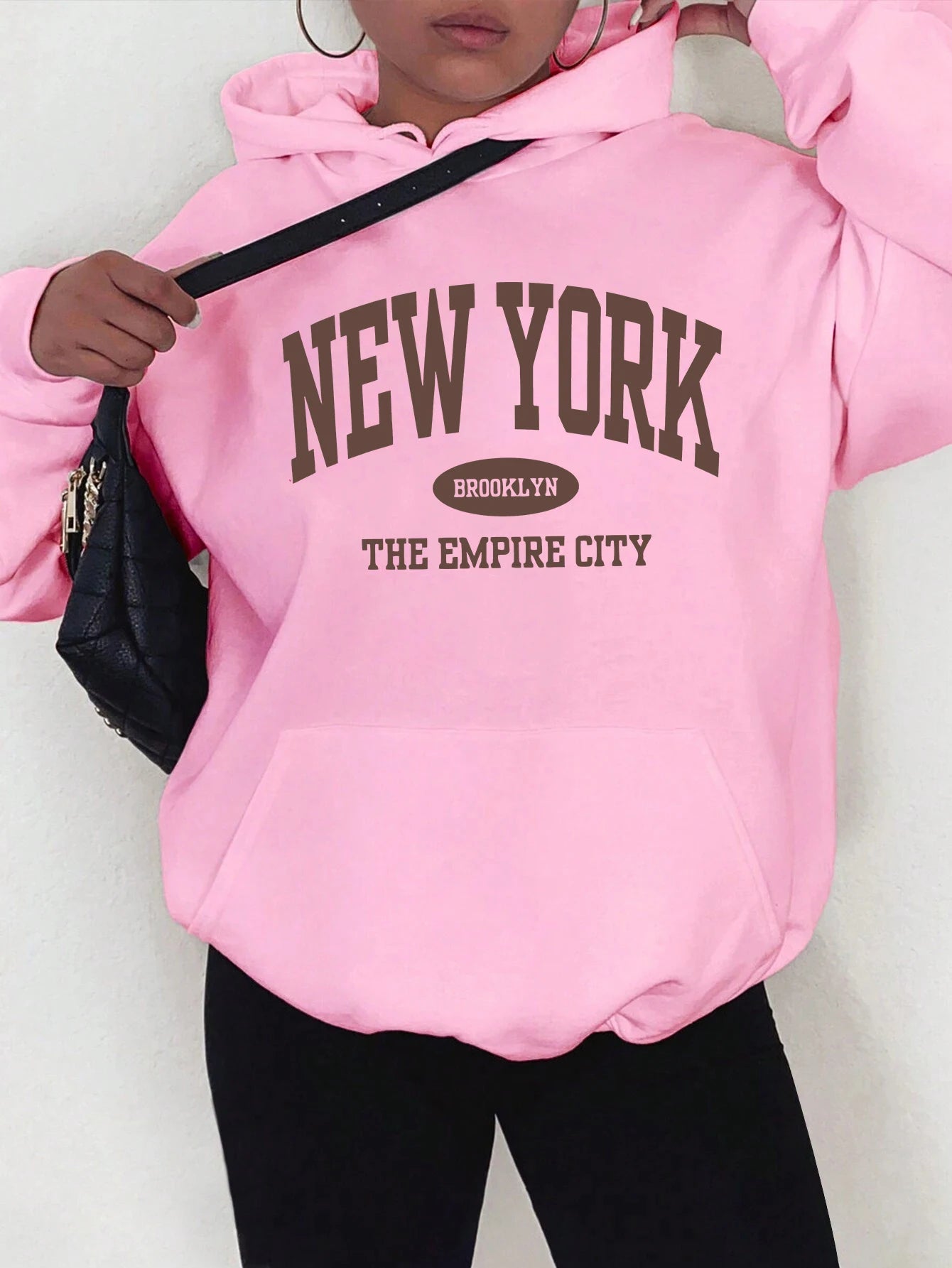 New York City Brooklyn Creative Letter Printed Female Hoodies Multicolor