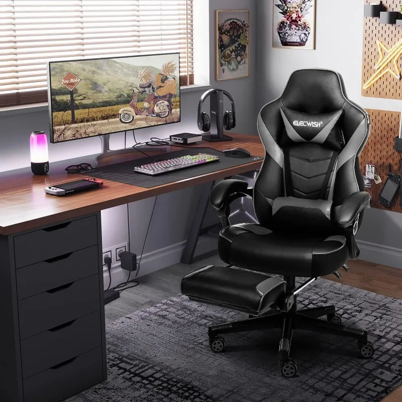 ARTET Gaming Chair with Massage High Back Computer Chair with Footrest Headrest