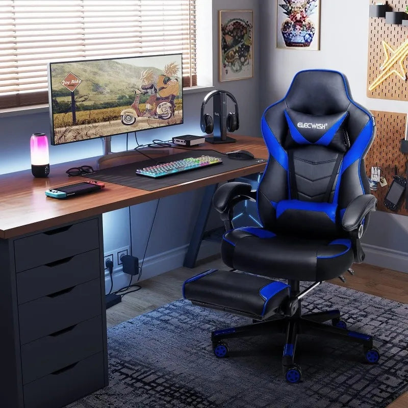 ARTET Gaming Chair with Massage High Back Computer Chair with Footrest Headrest