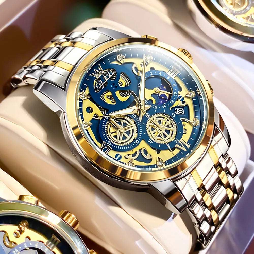 OLEVS Men's Watches Top Brand Luxury Original Waterproof Quartz Watch for Man